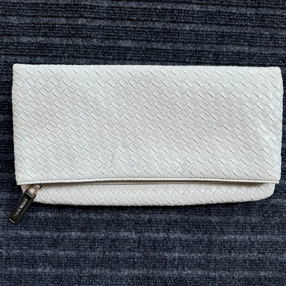 White Woven Clutch